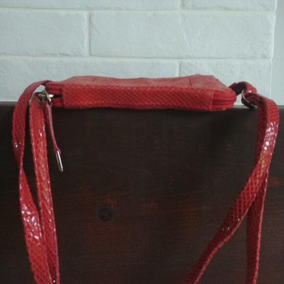 Latico genuine leather snakeskin look dark burnt orange small bag purse - Picture 4 of 16